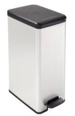 Odpadkov k, pedlov, 40 l, CURVER "Slim Bin", ierno-strieborn