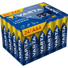 Bat�ria, AAA mikro, 24 ks, bez plastu, VARTA "Longlife Power"