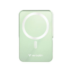 Power banka, extern batria, magnetick (bezdrtov), 10 000 mAh, stojanek, VERBATIM "Charge n Go", zelen