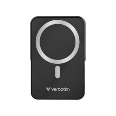 Power banka, extern batria, magnetick (bezdrtov), 10 000 mAh, stojanek, VERBATIM "Charge n Go", ierna