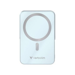 Power banka, extern batria, magnetick (bezdrtov), 10 000 mAh, stojanek, VERBATIM "Charge n Go", modr