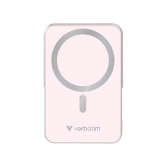 Power banka, extern batria, magnetick (bezdrtov), 10 000 mAh, stojanek, VERBATIM "Charge n Go", ruov